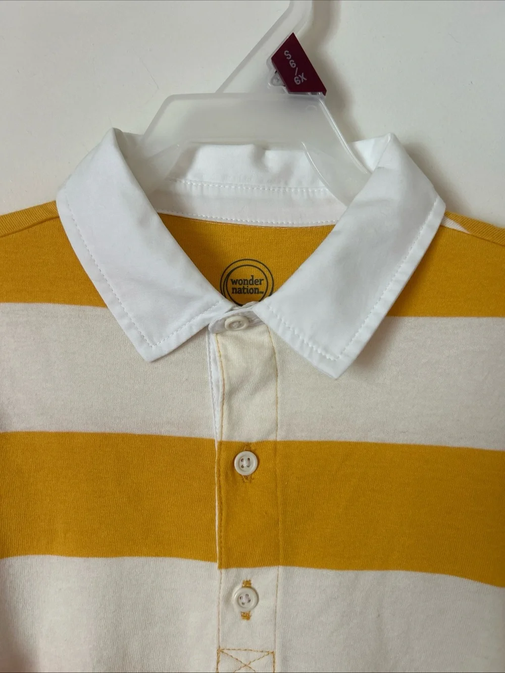 Girls Rugby Dress Sz S 6-6X Long Sleeve Button Collar White Gold Striped Preppy